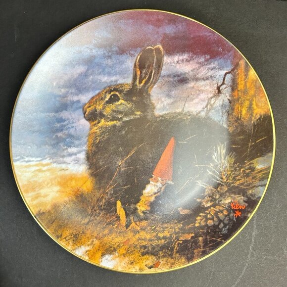 Vtg Rien Poortvliet Gnomes Four Seasons Plate 3 Fall The Lookouts #942 1980 - Picture 1 of 5